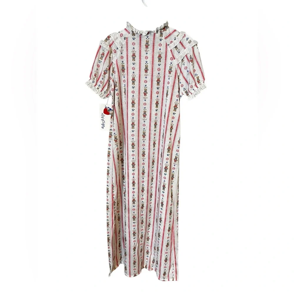 Lanz of Salzburg Vintage Teddy Bear Flannel Nightgown Girls 14/Womens XS - Picture 4 of 8